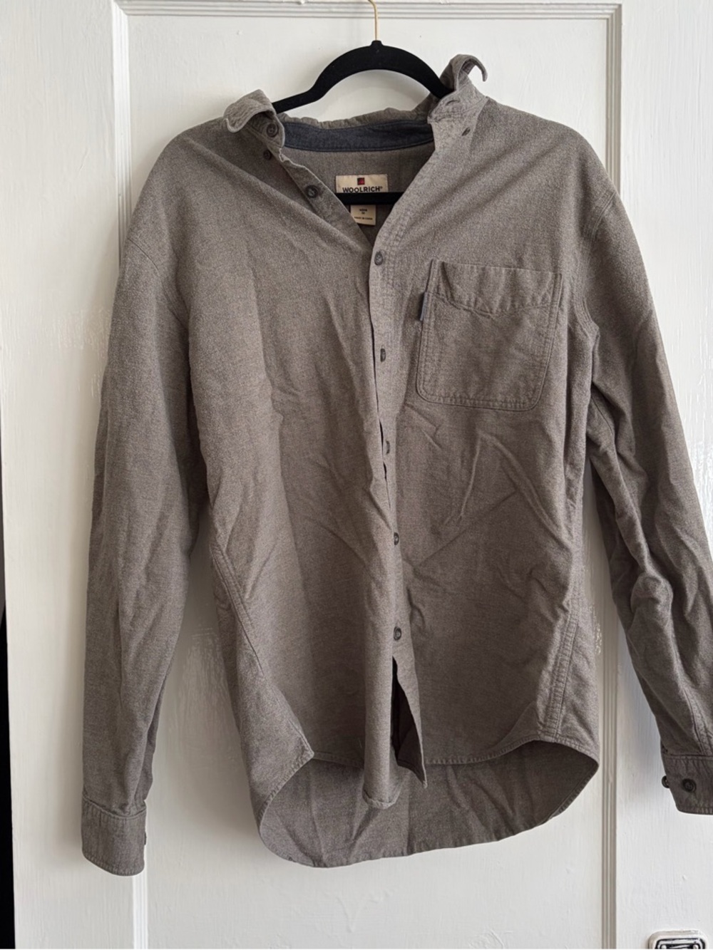 Woolrich Men's Heather Gray Button-Down Casual Shirt